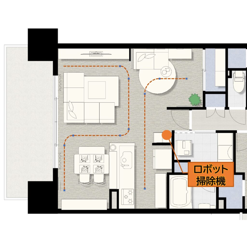 人だけではなく、ロボット掃除機が動きやすい動線も考えた間取りづくり