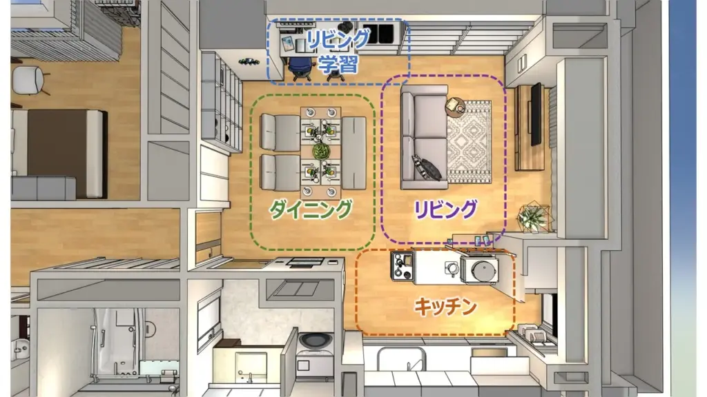 空間分けの様子