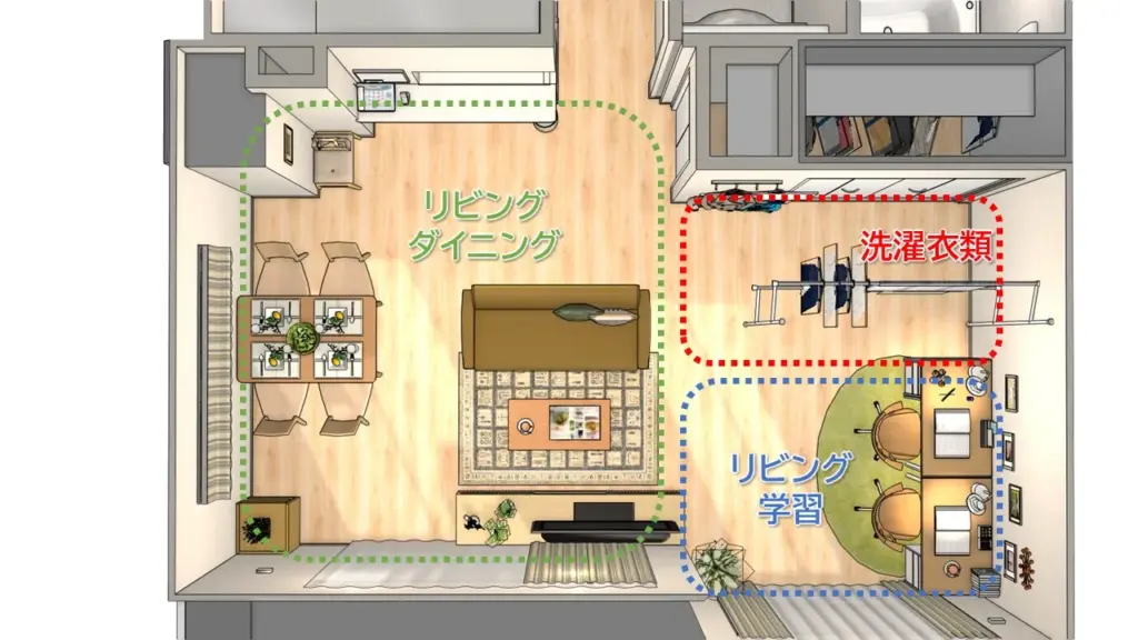 それぞれの空間に、家具を配置していく